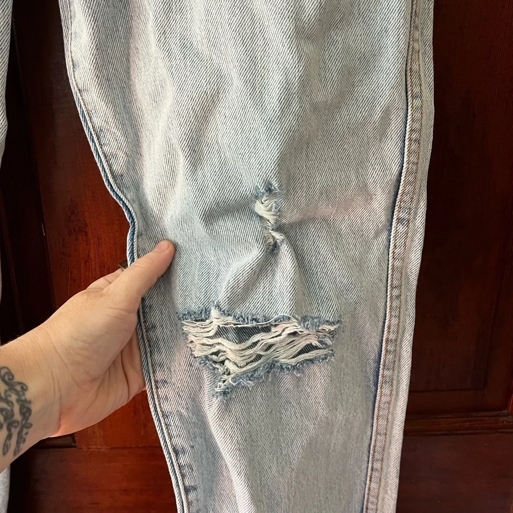 Revice “Made in LA” Distressed High-Rise Jeans — Size 30 — Light Wash